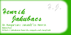 henrik jakubacs business card